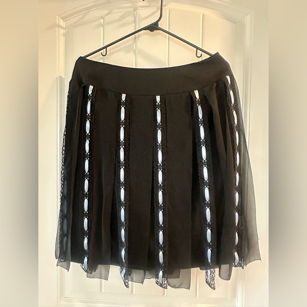 Kay Unger New York Vintage Silk and Lace Skirt
